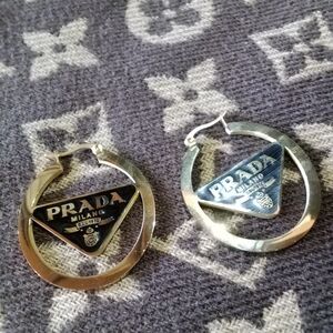 Gold and Black Hoop Earrings